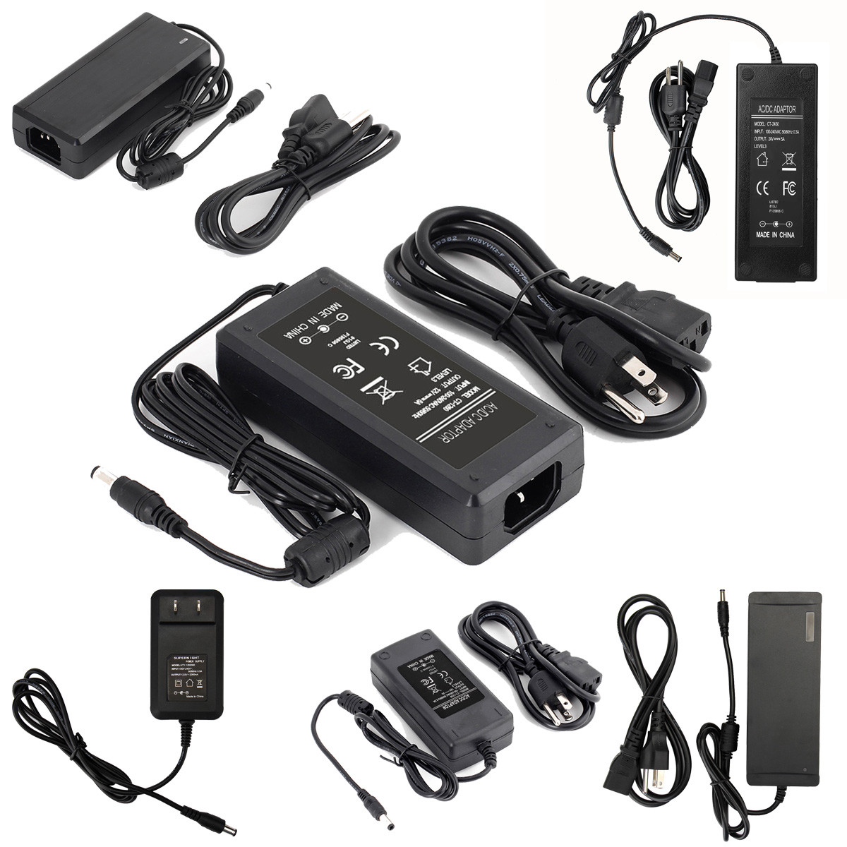 AC to DC 12V/24V 2A/3A/5A/6A/10A Power Supply Adapter Transformer 5.5x2.1mm Plug