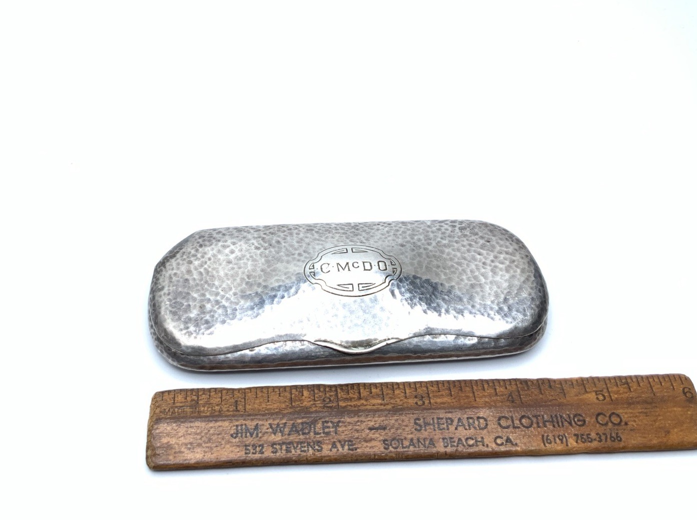 Blackinton Sterling Silver Vintage Deco Monogrammed Eyeglasses Case - 65.7g