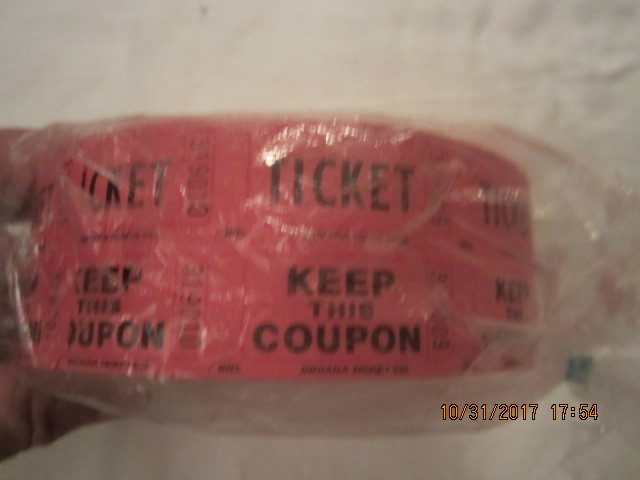 Large NEW Roll of Red Raffle Tickets - All Numbered - Keep This Coupon