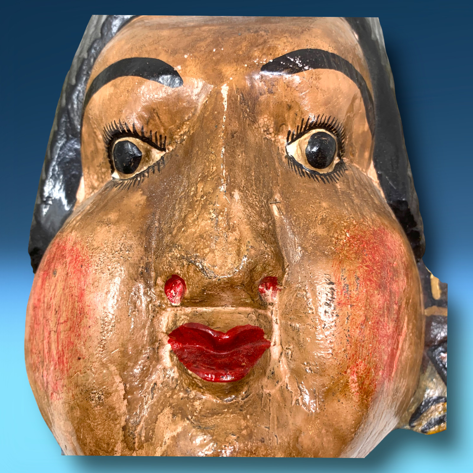 Vtg Mexico Guerrero Carved Wooden Winged Angel Cherub Folk Art Wall Primitive