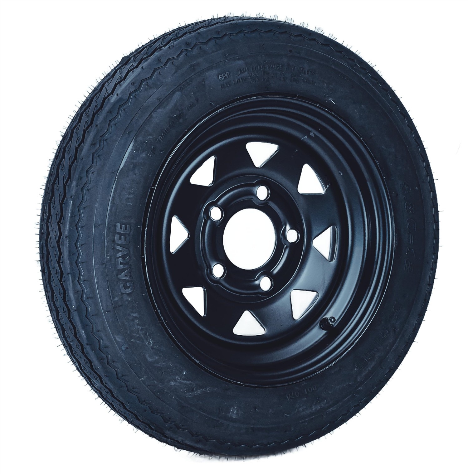 2-Pack Trailer Tire On Rim 4.80-12 480-12 4.80x12 5 Lug on 4.5" PCD 12 in Wheel