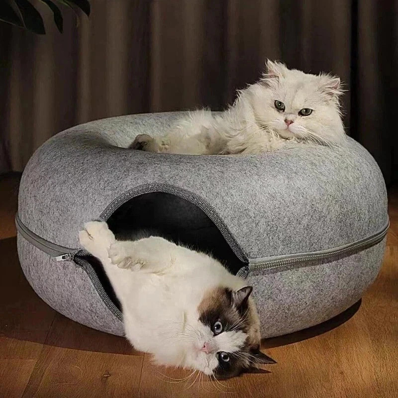 Cat Cave EXTRA LARGE Cat Tunnel Bed Indoor Cats,Cat Donut 50cm