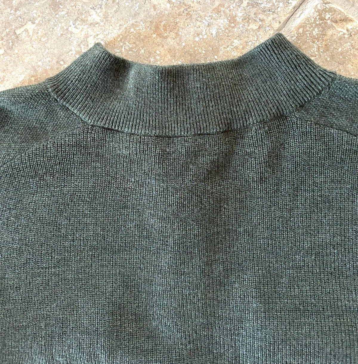 Hart Schaffner Marx 1/4 Zip Sweater Men's L Merino Wool Olive w/Pockets $198 NWT