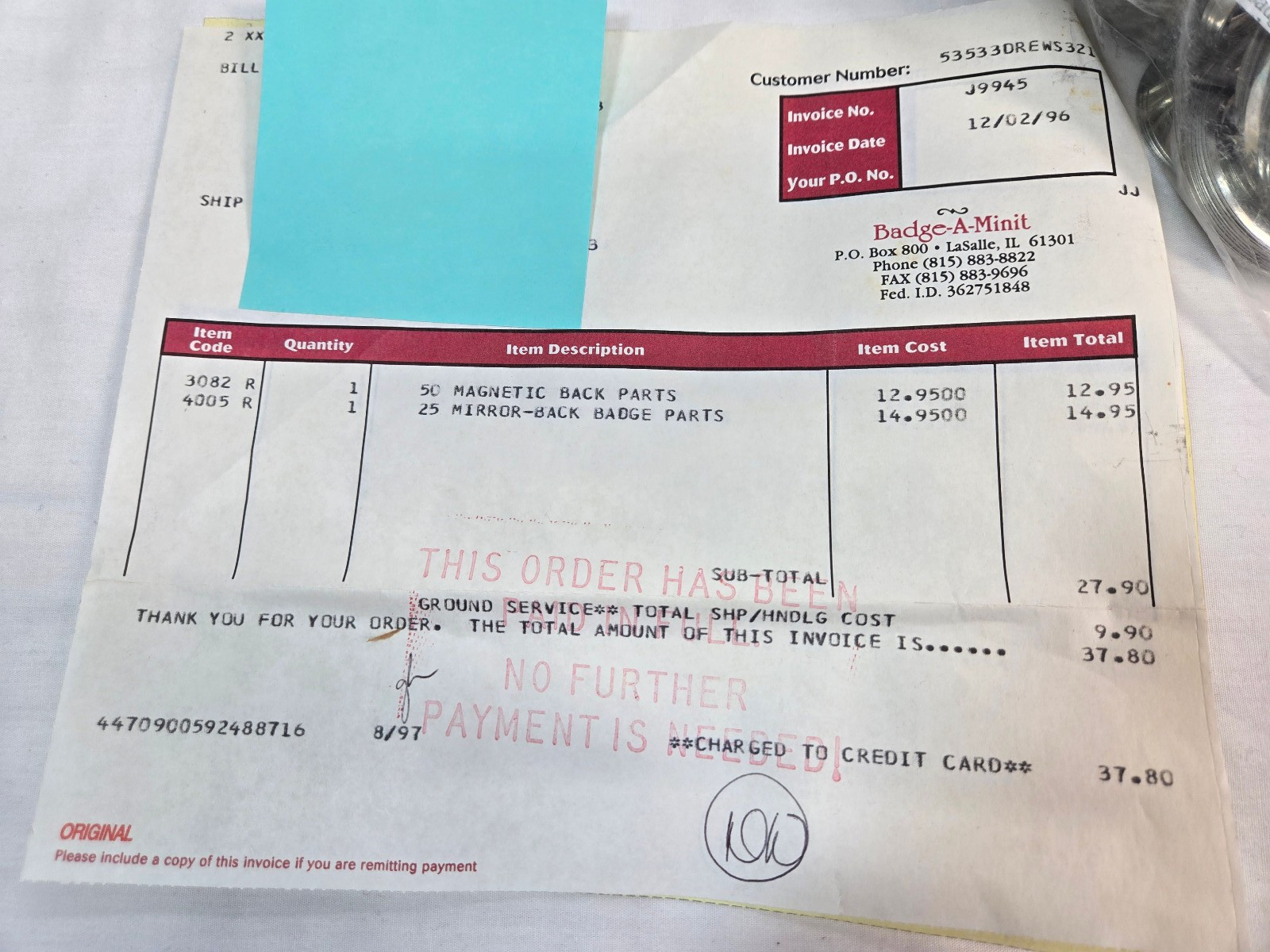 Vtg Badge-A-Minit 50 Magnetic back & 25 mirror-back Badge parts plus-NIP