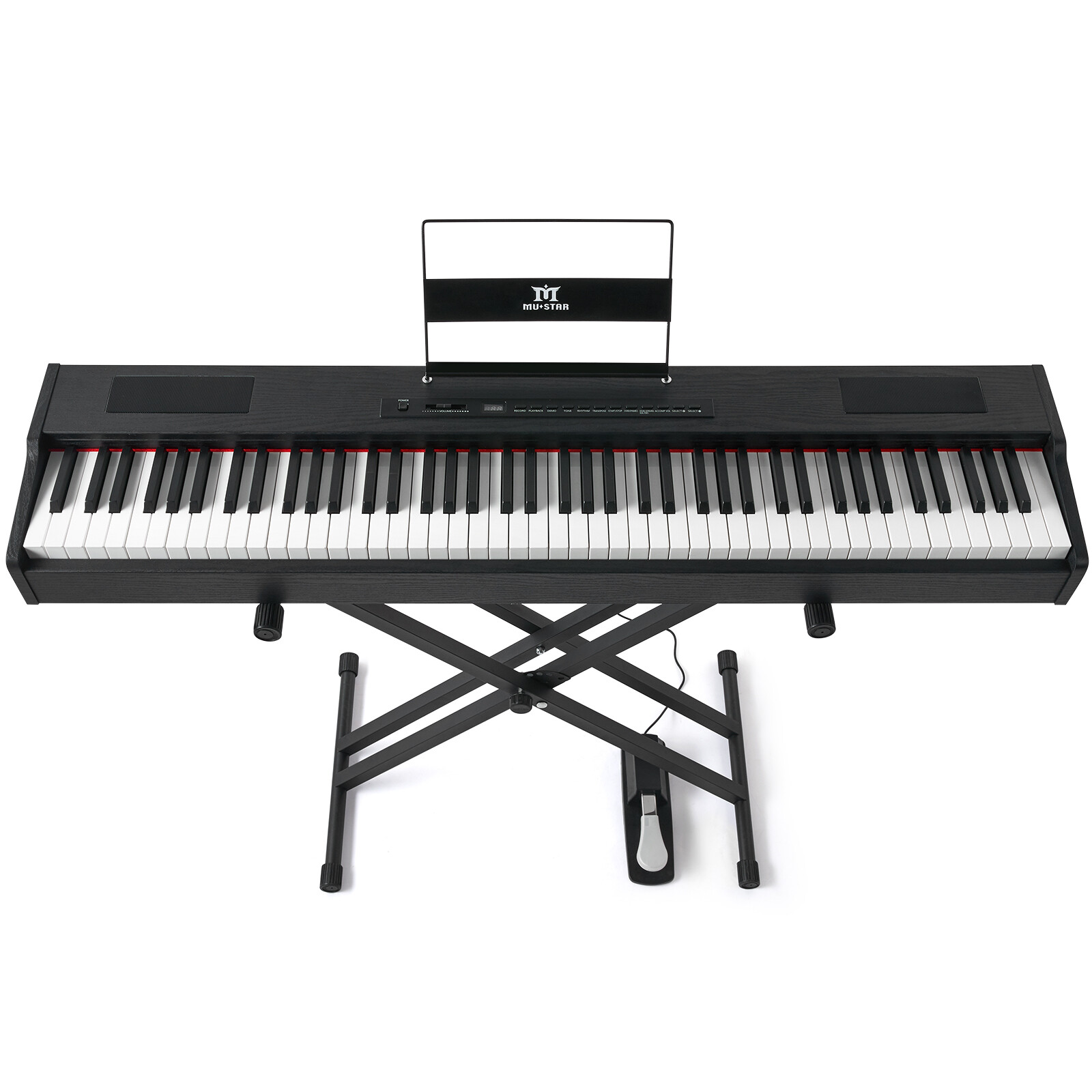 Black 88Key Full Weighted Hammer Action Digital Piano Keyboard w/Pedal,Stand,Bag
