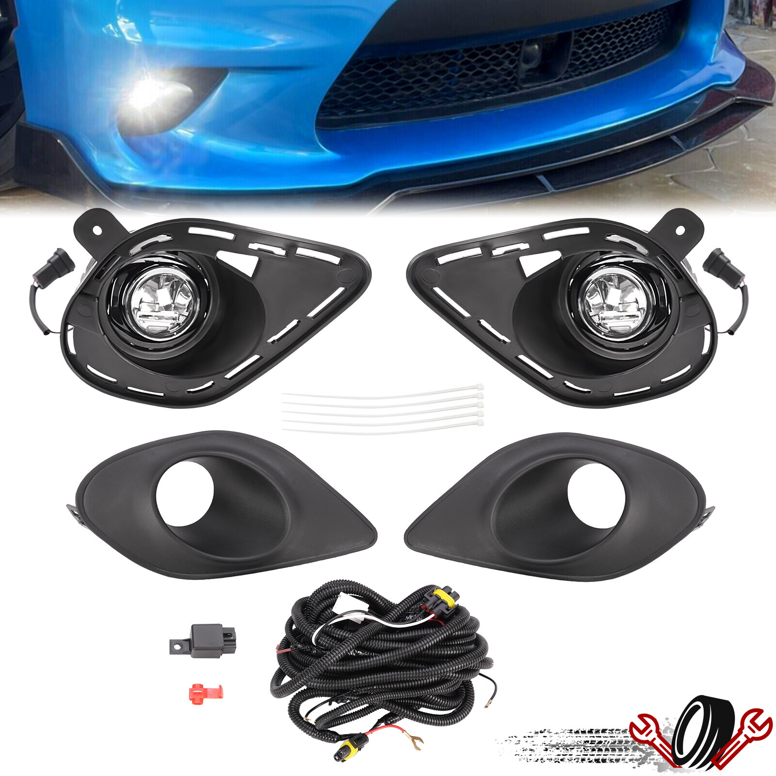 FOR DODGE CHARGER 2015 16-23 2019 BUMPER FOG LIGHT DRIVING LAMPS W/BRACKET COVER