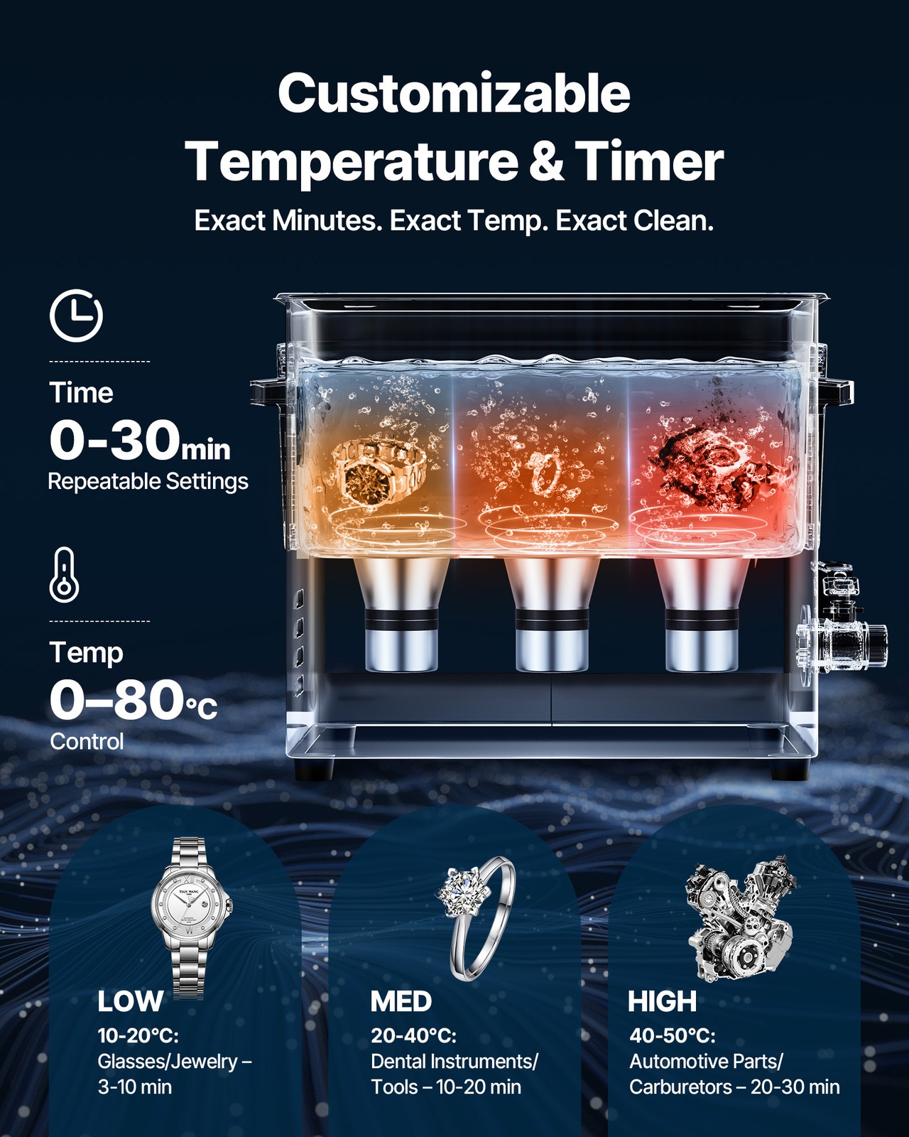 VEVOR 10L Ultrasonic Cleaner Machine with Cleaning Basket & Digital Display 180W