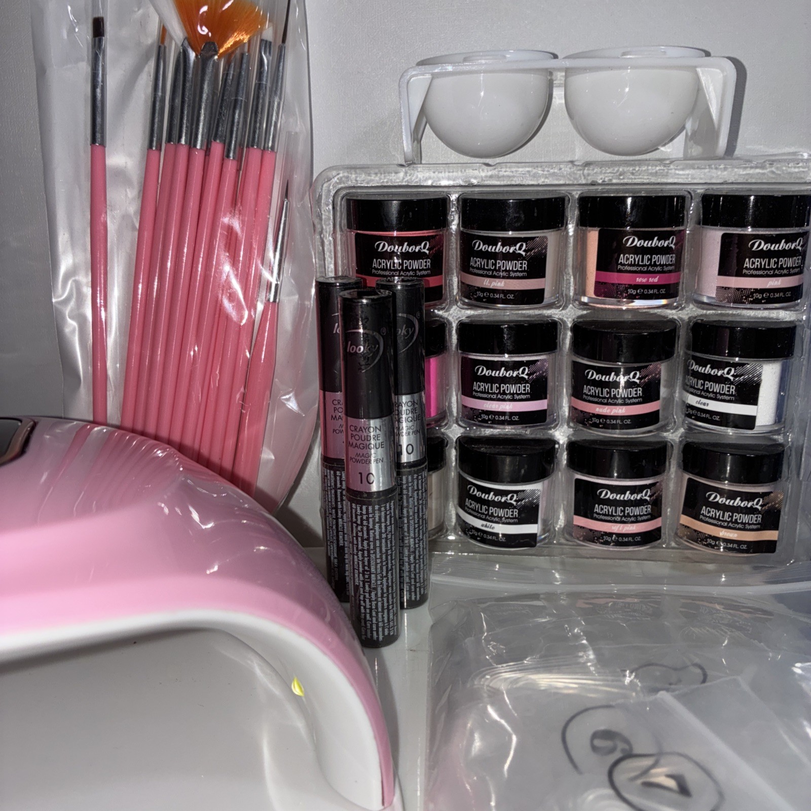 Bundle Of Acrylic Nails, Powders, Glue & More
