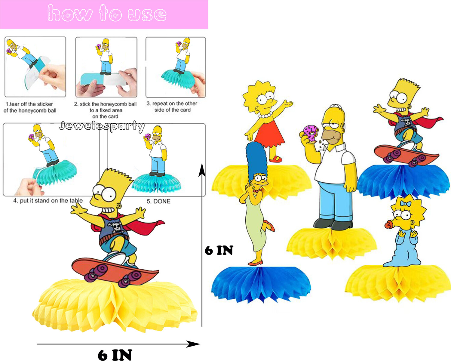 SIMPSONS cup plate banner birthday party supplies favor centerpiece decoration