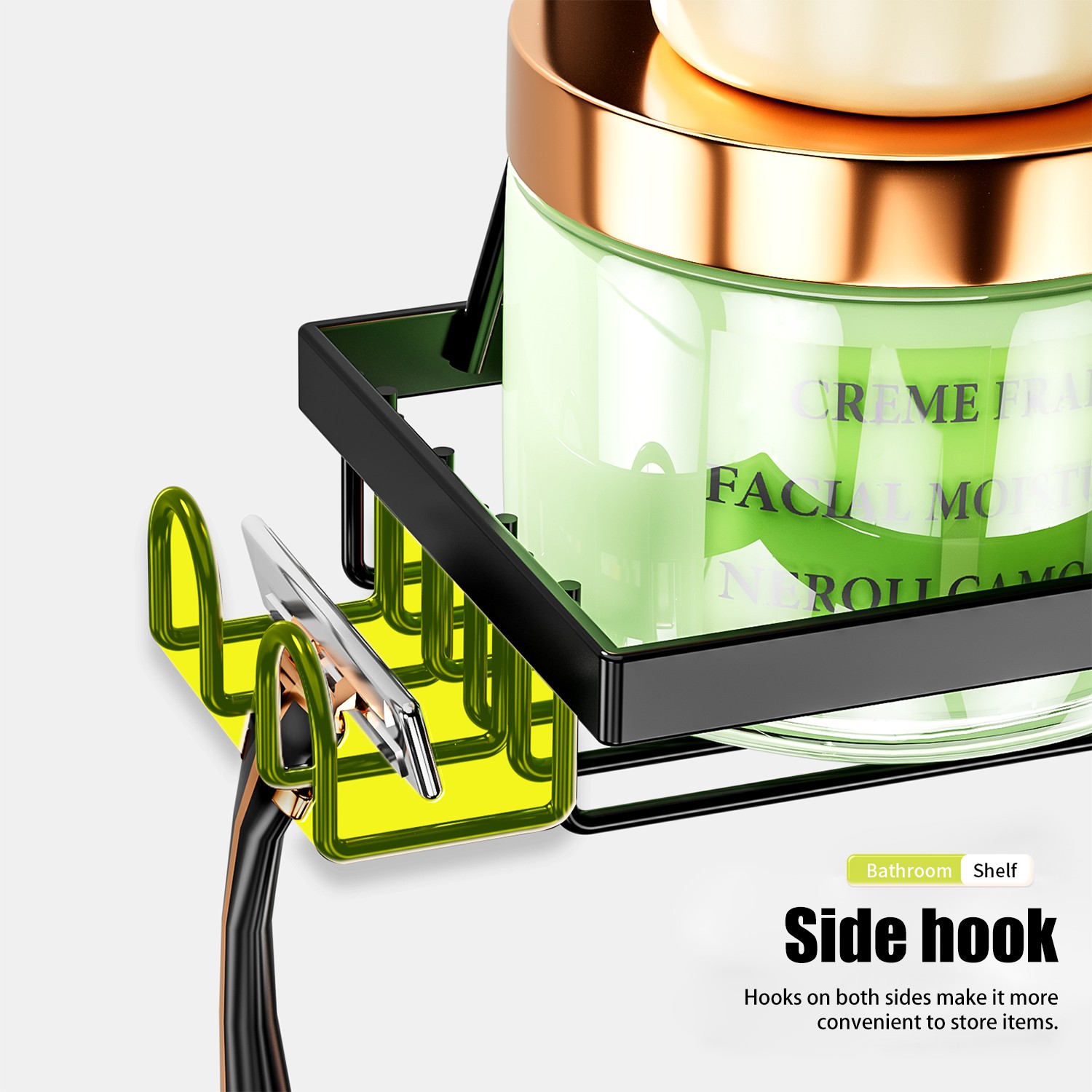 Over the Door Shower Caddy Hanging: Black Rustproof Shower Organizer