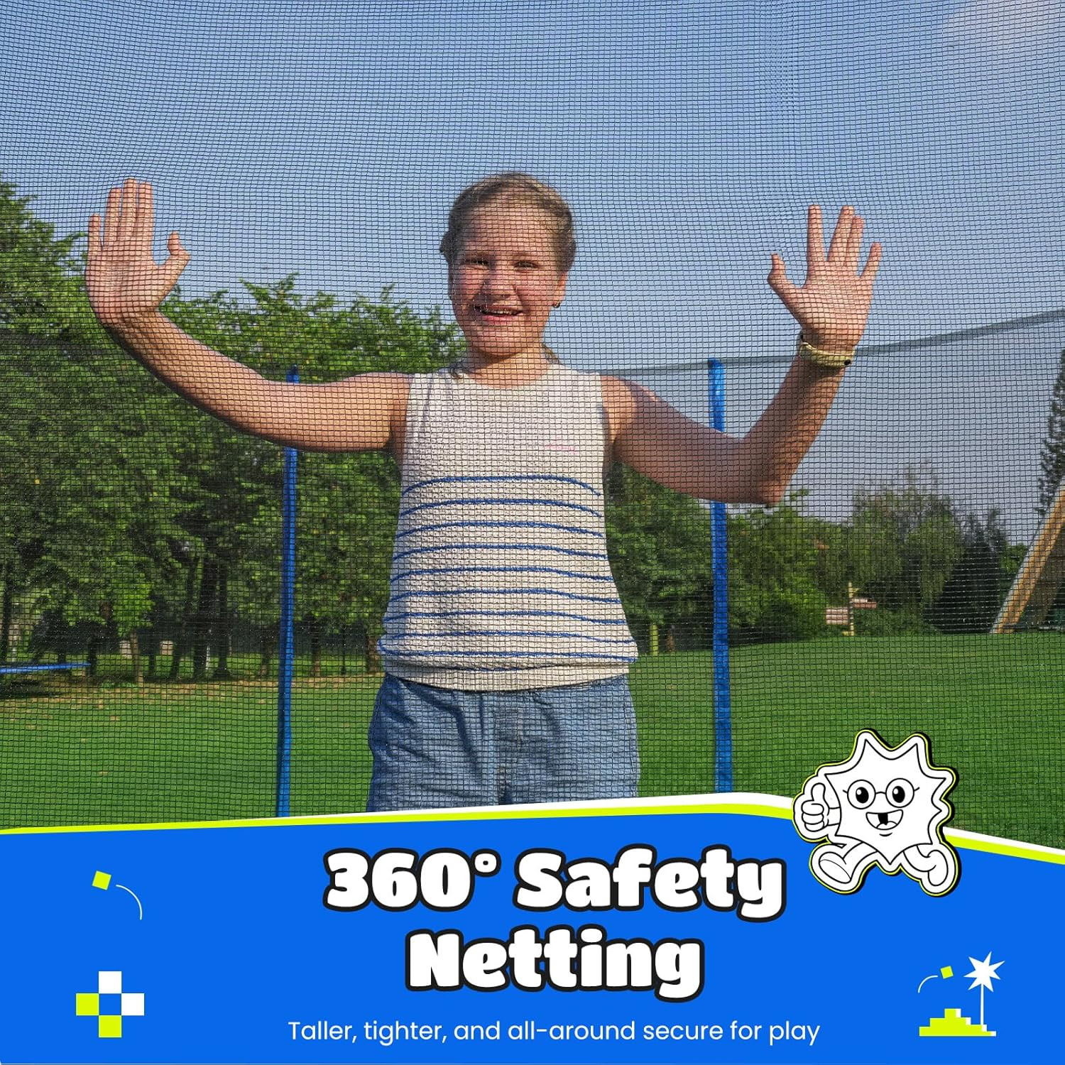 ORCC Trampoline 8FT 10FT 12FT 14FT, Outdoor Tramp with Enclosure Net, 410LBS Yar