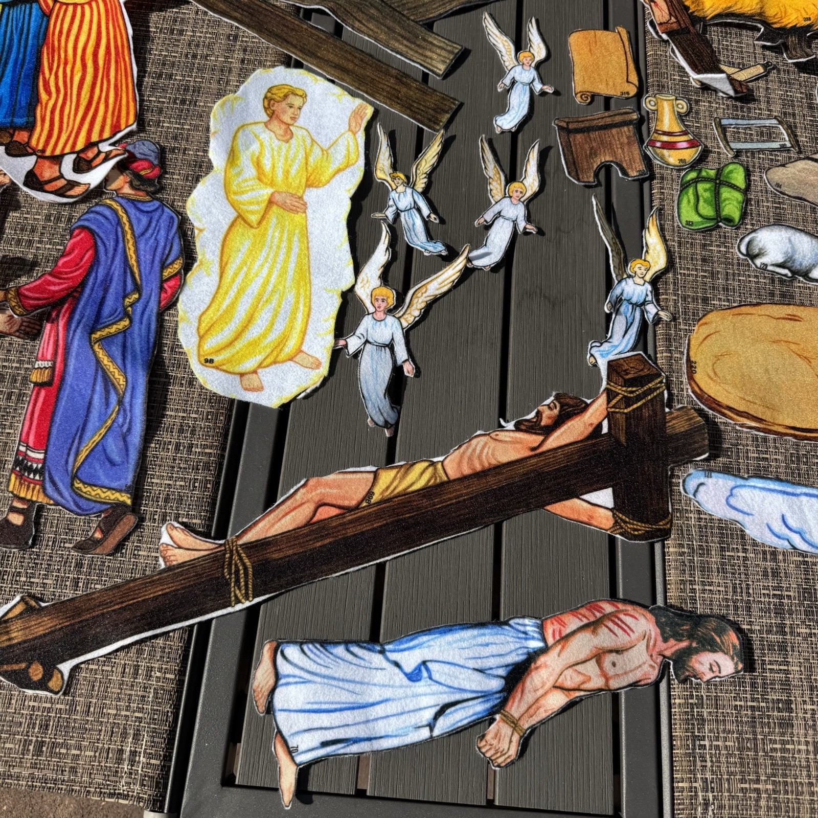 Vtg Flannelgraph Set Story Of Jesus 66 Felt Figures Plus Manual Bible Homeschool