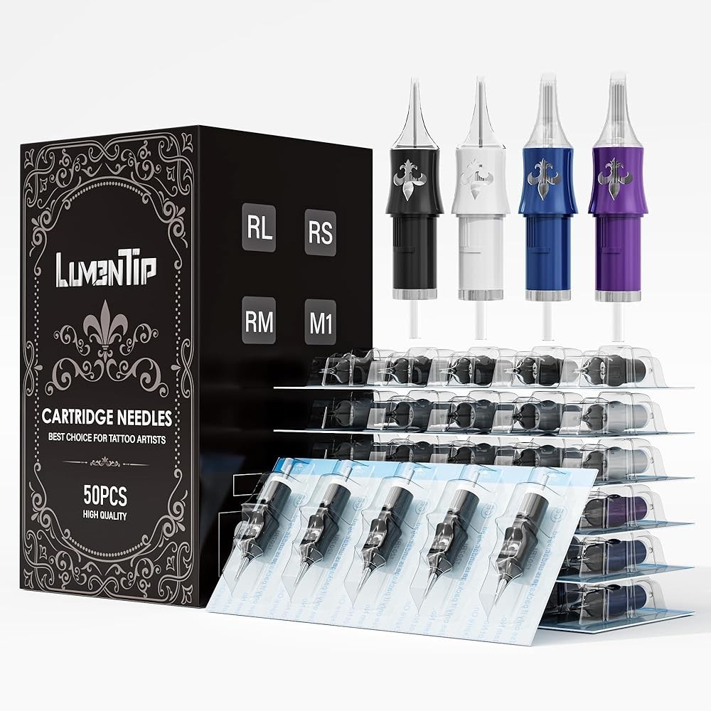 50Pcs Mixed Professional Sterile Tattoo Needle Cartridges Size RL RM RS M1