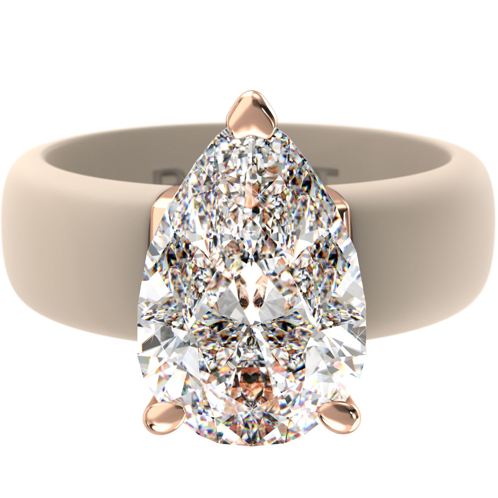 Rinfit Silicone Ring - 8×12 mm Pear Cut CZ - GlowStone Collection