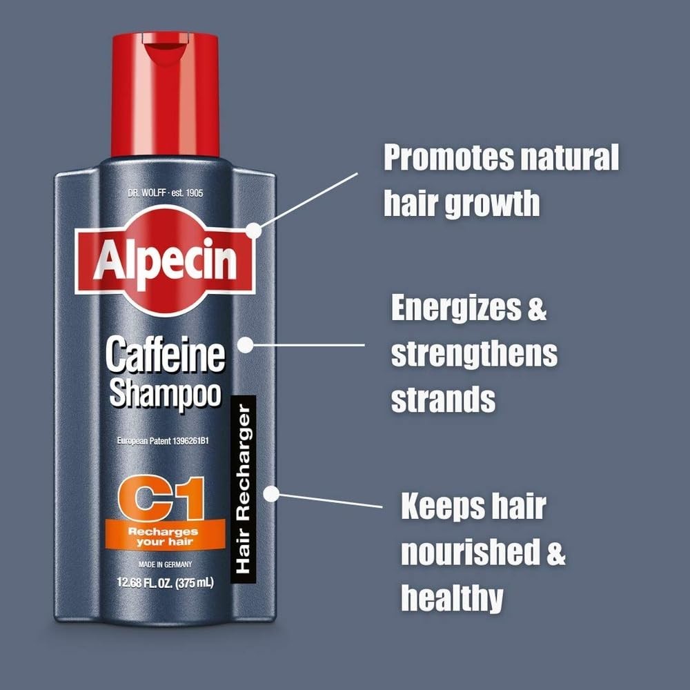 Alpecin C1 Caffeine Shampoo, 8.45 fl oz, Cleanses the Scalp to Promote Natura...
