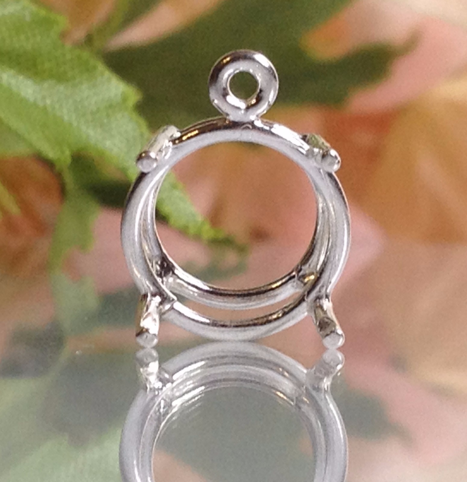 Sterling Silver Round Pre-Notched Cast Wire Dangle Setting (4-18mm)