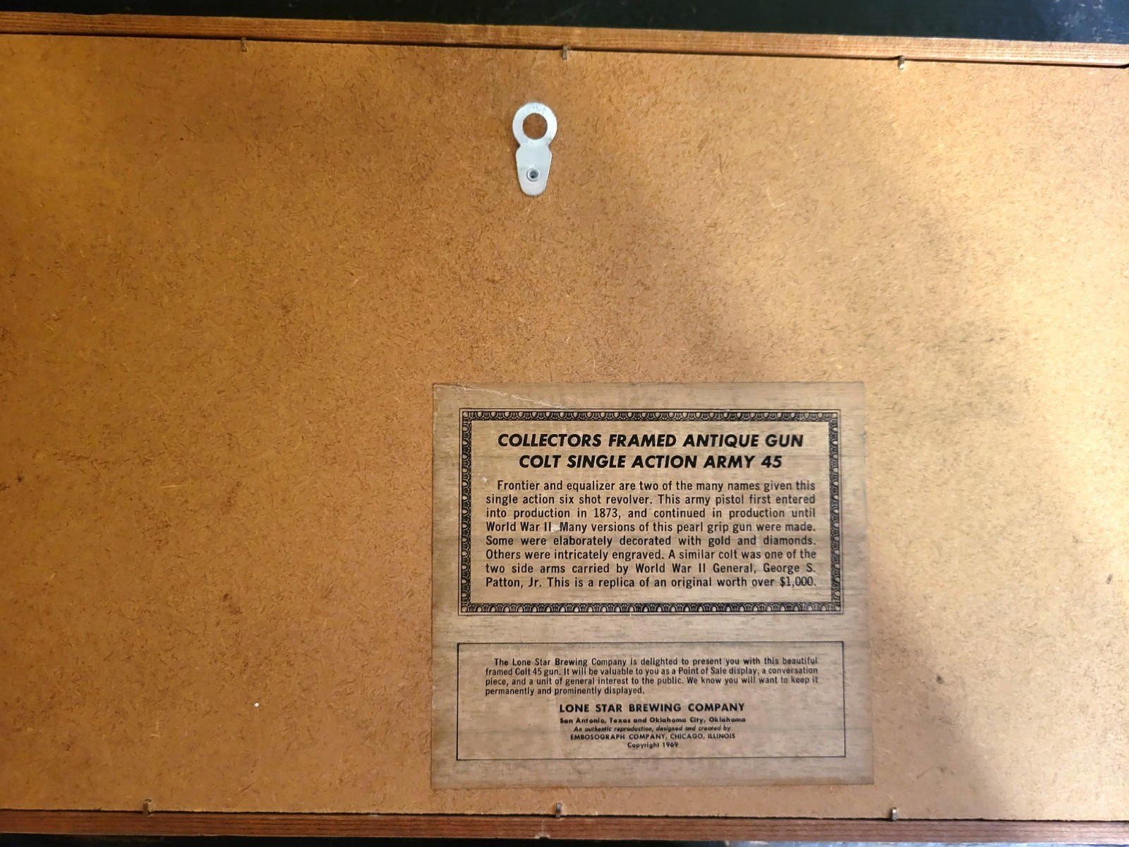 Vintage LoneStar Beer Sign 3D Gun 1969 Jax Pearl Dixie Pabst EXCELLENT CONDITION