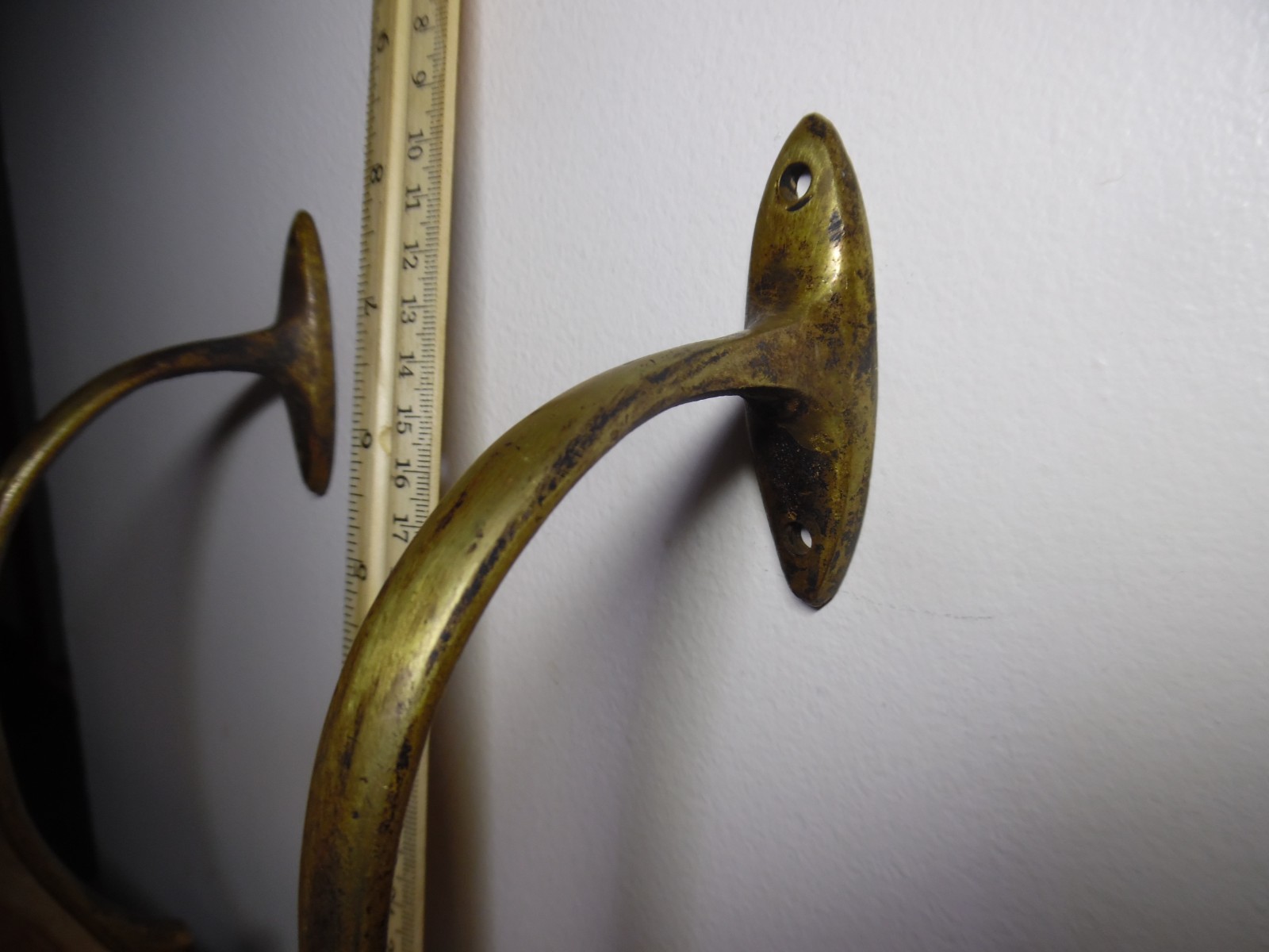 Orig Antique Brass 8" Claw Paw Feet Legs Furniture Stool REPURPOSE 4 Coat Hooks