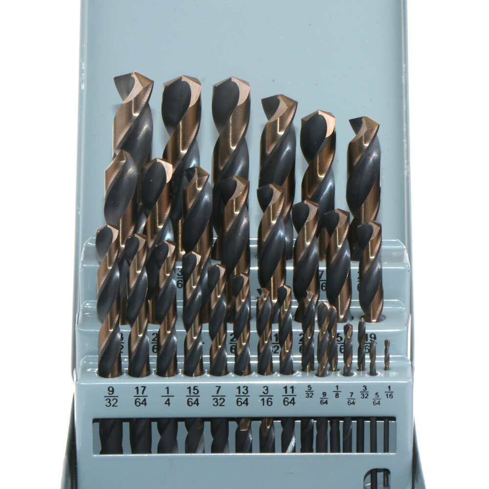 29PCS/Set HSS Drill Bits Black Gold Multi-Bits Twist Metal Drill Bit 1/16"-1/2"