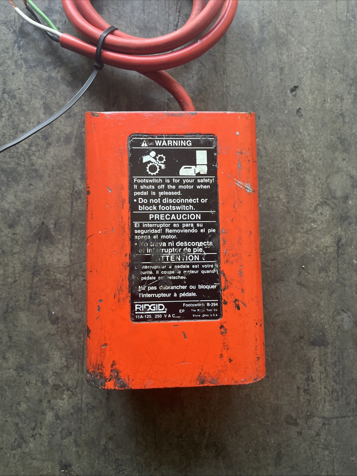 RIDGID B-294 Foot Switch