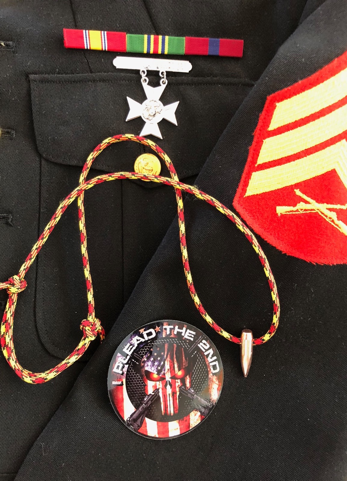 Sniper Paracord HOG TOOTH  .30 Cal ...Necklace ...+ ...Red/Yellow/Black..Marines