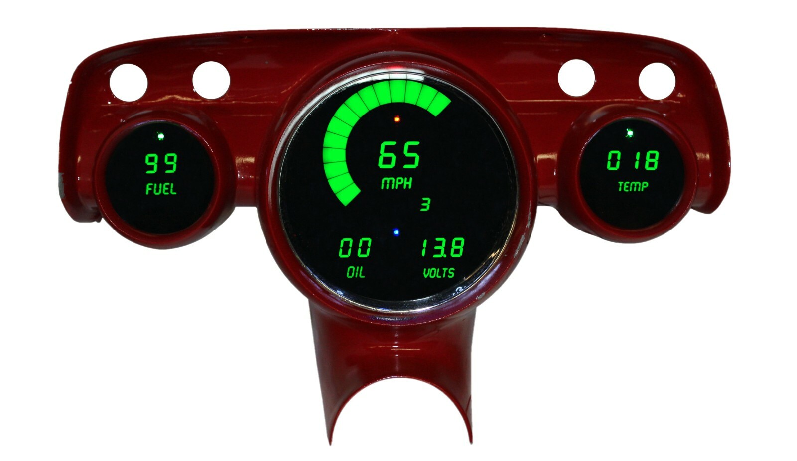 1957 Bel Air Digital Dash Panel Cluster Gauges RED LEDs