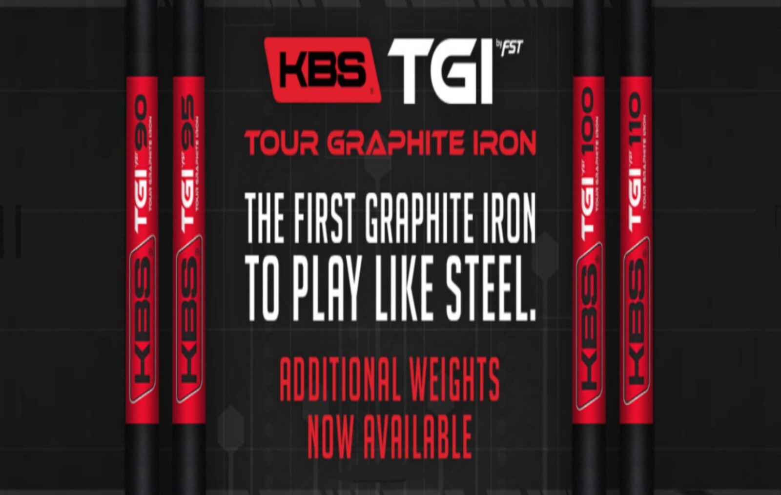 KBS TGI TOUR Graphite Iron .355" Taper Tip Golf Club Shafts ALL Flex Available