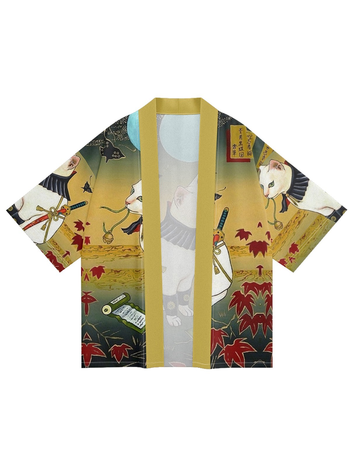 Niepce Unisex Japanese Graphic Lightweight Kimono Cardigan Shirt Tops