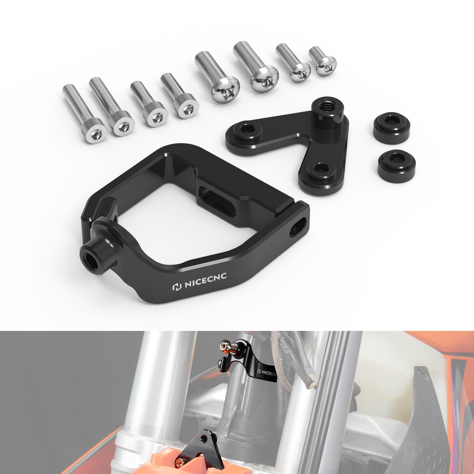 NICECNC Steering Damper Mounting Bracket For KTM 250 350 450 SX-F XC-F 2023-2025