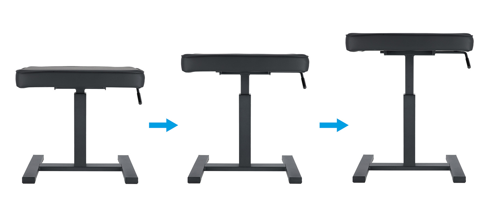 Rockville AIR-BENCH Keyboard/Piano Bench Chair Hydraulic Air Lift+Comfy Padding