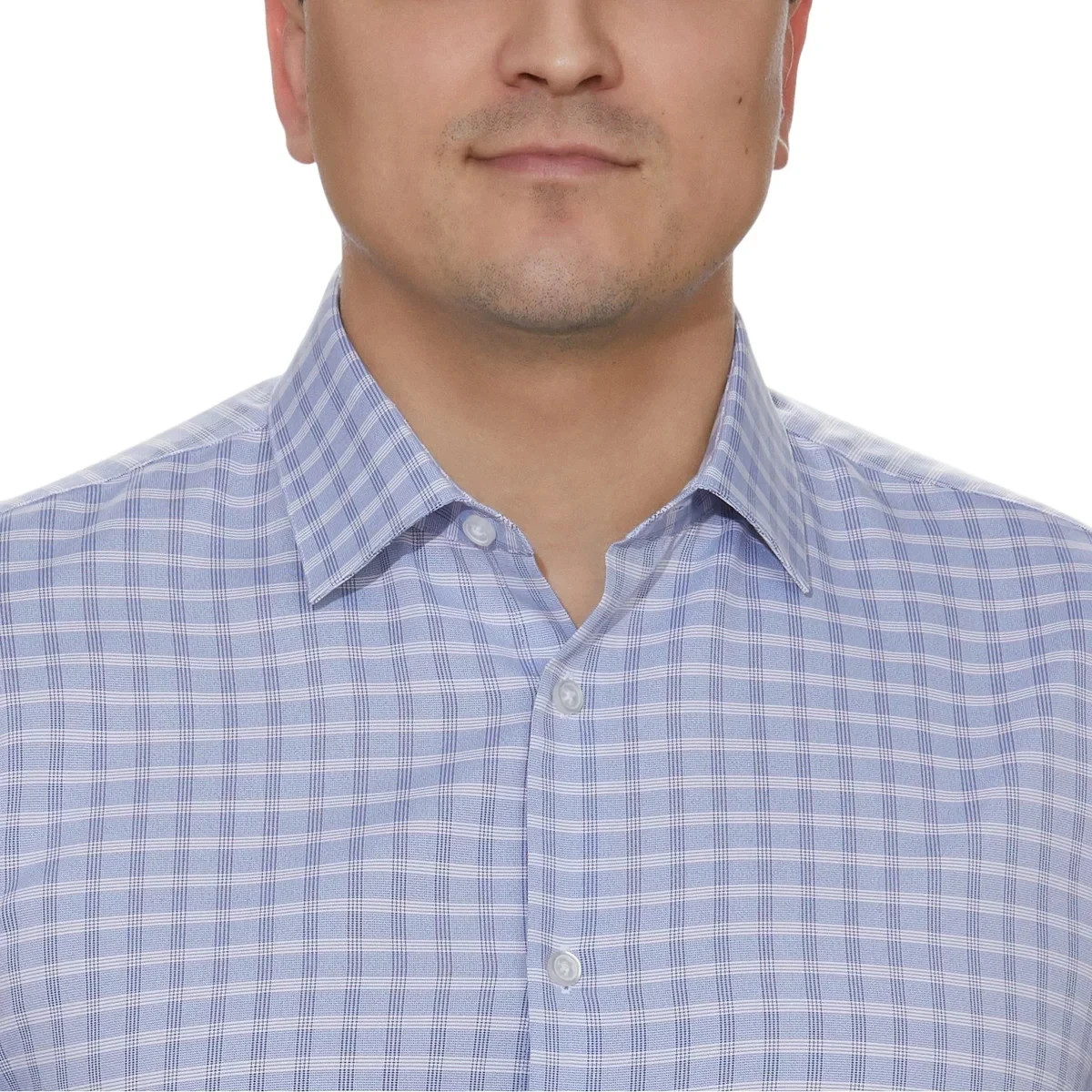 Kenneth Cole Men's Quick Dry Performance Dress Shirt, Blue, M (15-15.5,36/37)