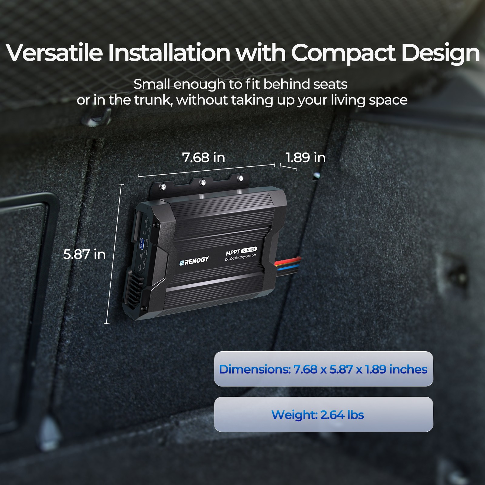 Renogy DC to DC Charger W/MPPT 12V 40A Battery Chargers For LiFePO4 Refurbished