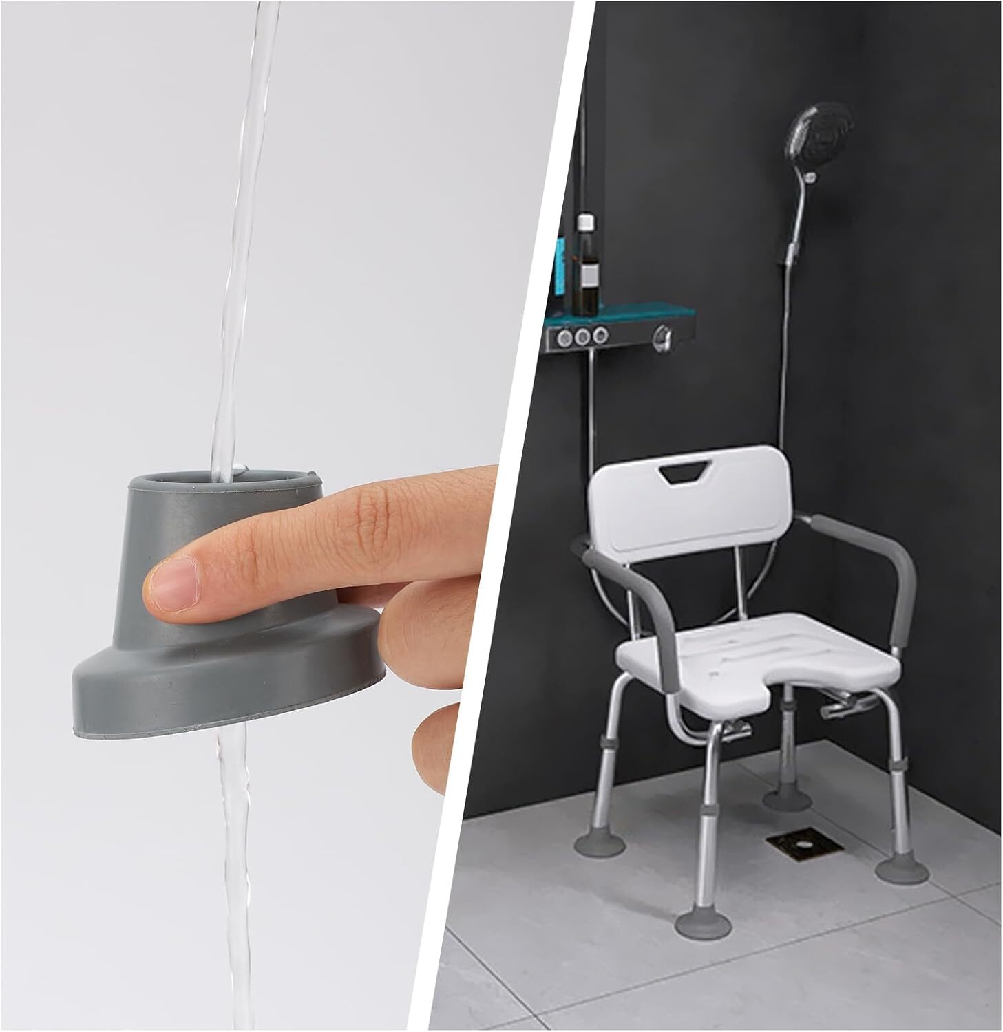 Replacement Feet for Shower Chair Bath Seat 4-Pack Rubber Tips