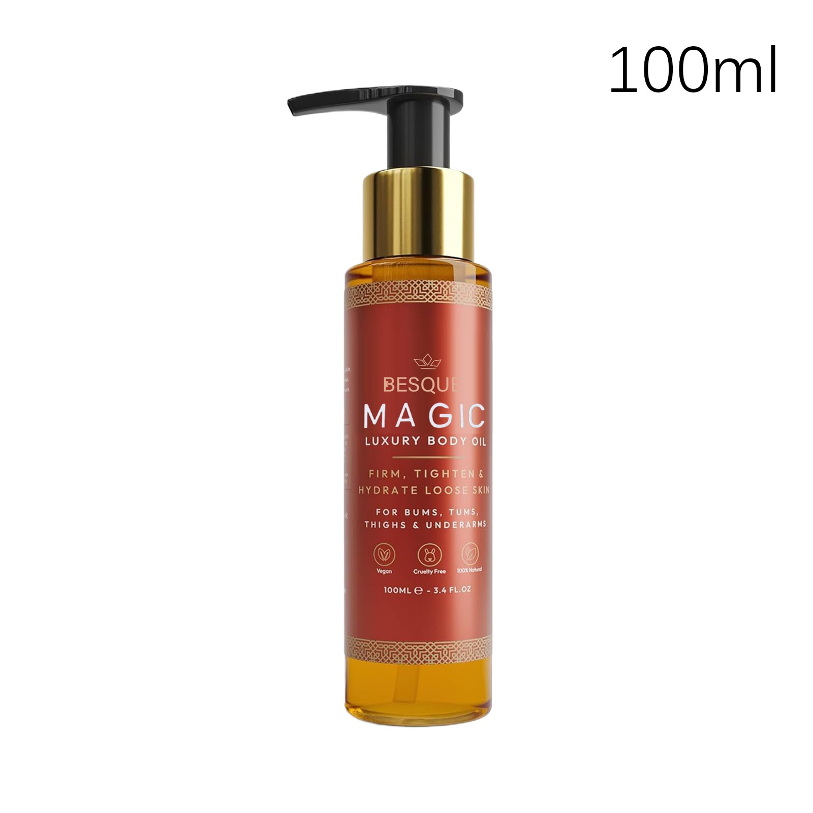 (2 PACK)BESQUE Magic Luxury Body Oil – Firms & Hydrates Skin 100% Natural 100ml