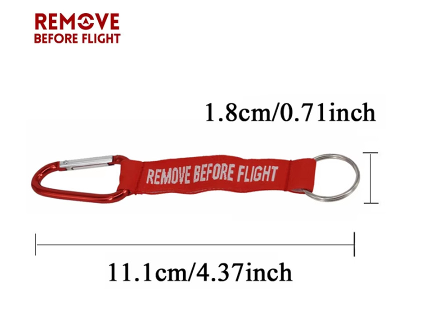 Remove Before Flight Outdoor Backpack Carabiner Pendant Key Ring Outdoor Camping