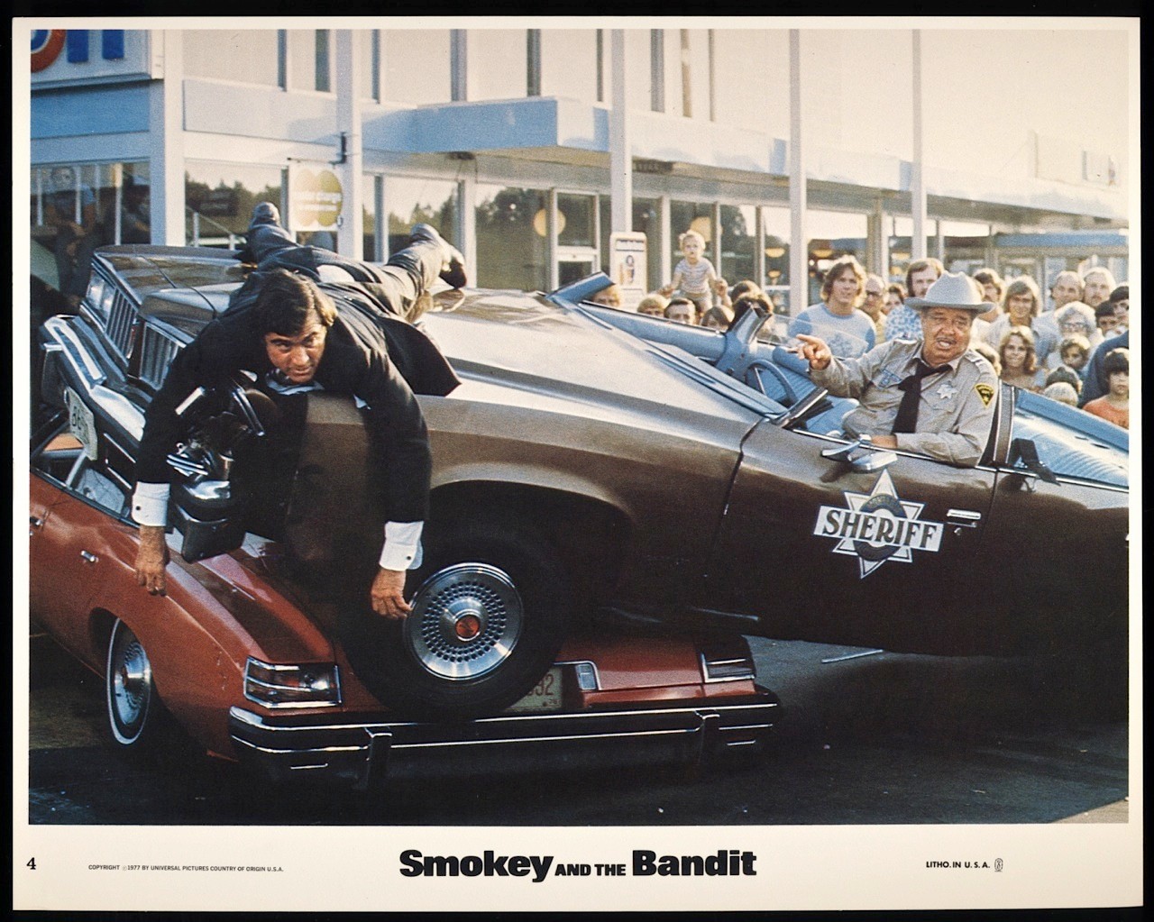 1977 SMOKEY AND THE BANDIT Lobby Card #4 JACKIE GLEASON Sheriff Buford T Justice