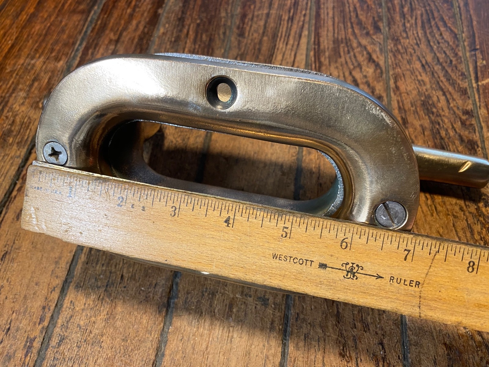 VINTAGE CAST POLISHED BRONZE COMBINATION CLEAT/HAWSE HOLE 12" LONG (2 avail)