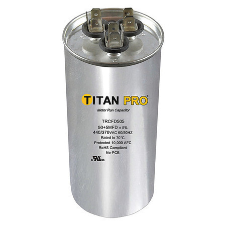 Titan Pro Trcfd505 Motor Dual Run Cap,50/5 Mfd,370-440V