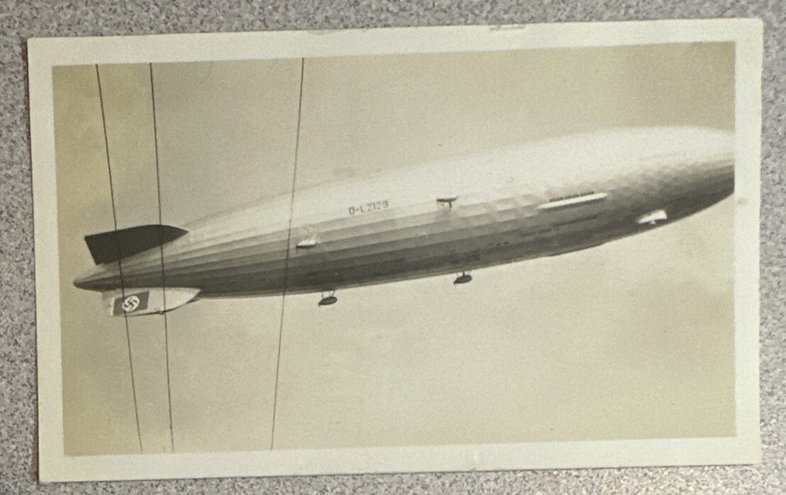 Vintage 1936 4 1/2" x 2 3/4" Original Photo Hindenburg Zeppelin German Airship