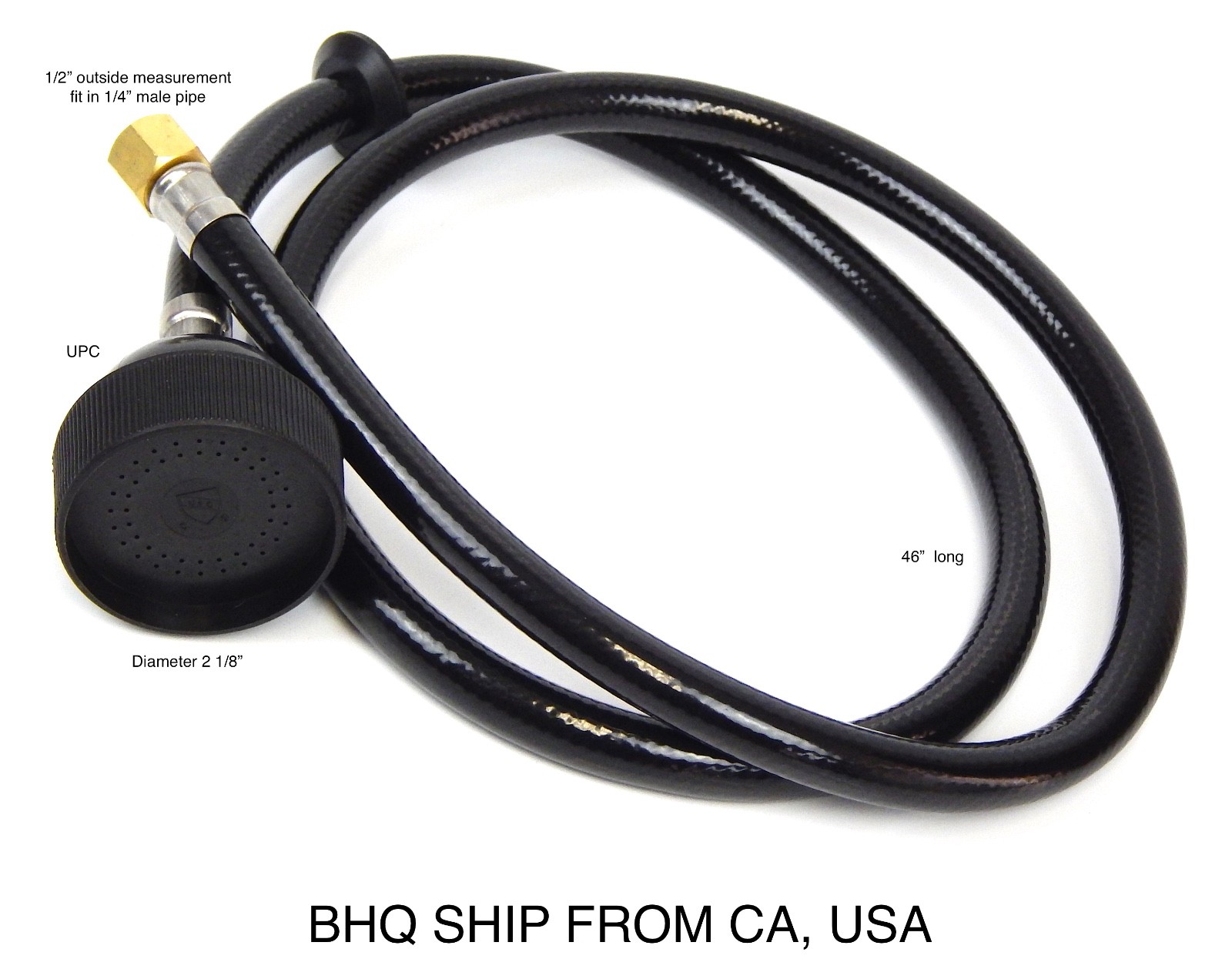 Salon Shampoo Sprayer Head Black Rubber Hose Beauty Equipment (UPC)