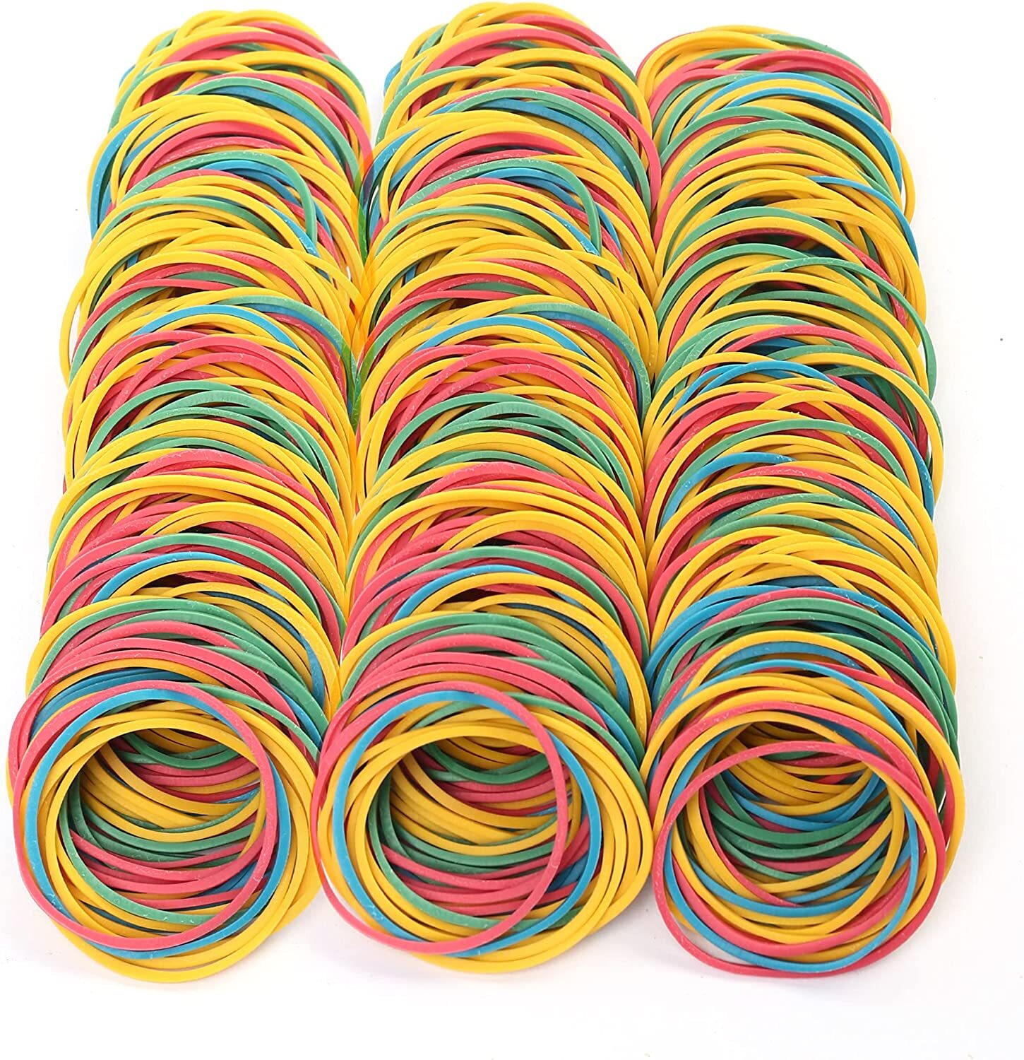 600PCS Large Rubber Bands Heavy Duty Elastic Long Rubber Bands 4 Assorted Colors