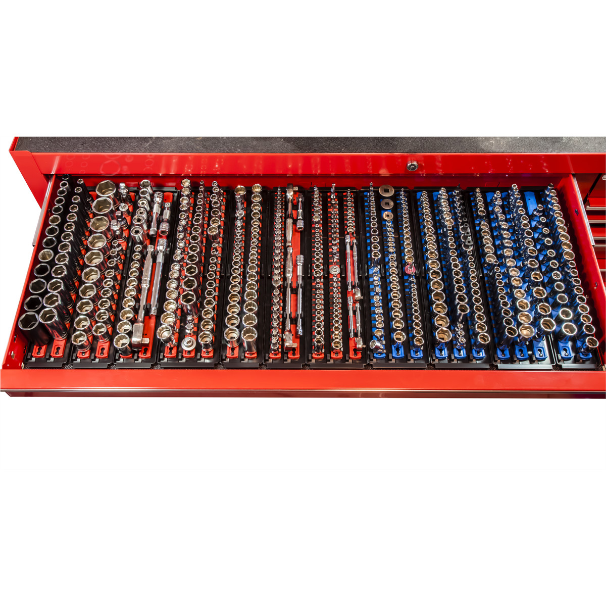 Ernst Mfg. 3 Rail Twist Lock Socket Boss 13", Red - 1/4", 3/8" & 1/2"