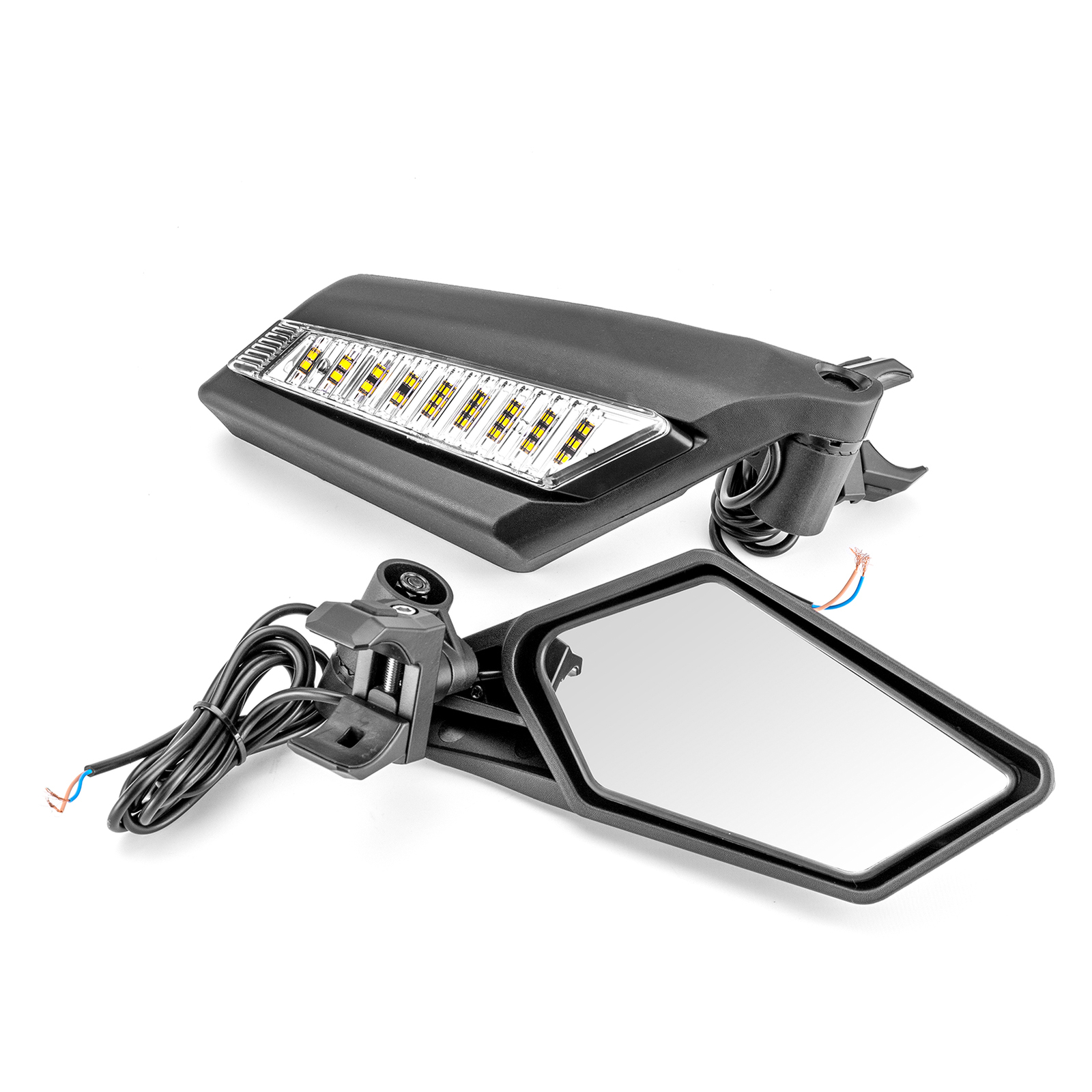 2020-2024 UTV Rear-View Side Mirrors W/LED Lights For Polaris RZR PRO R PRO XP