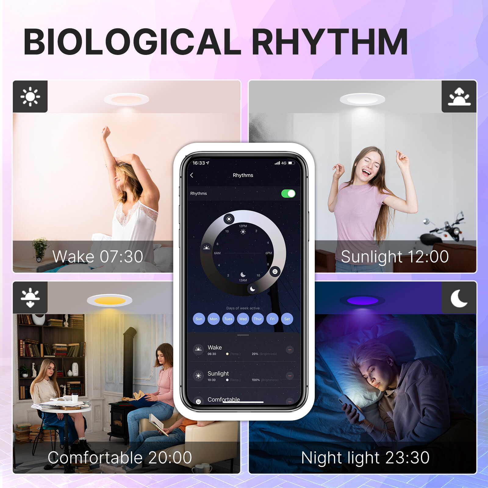 MOES ZigBee Smart LED Downlight Dimmable Ultrathin Spot Lamp Bulb 4.7" 6W RGB CW