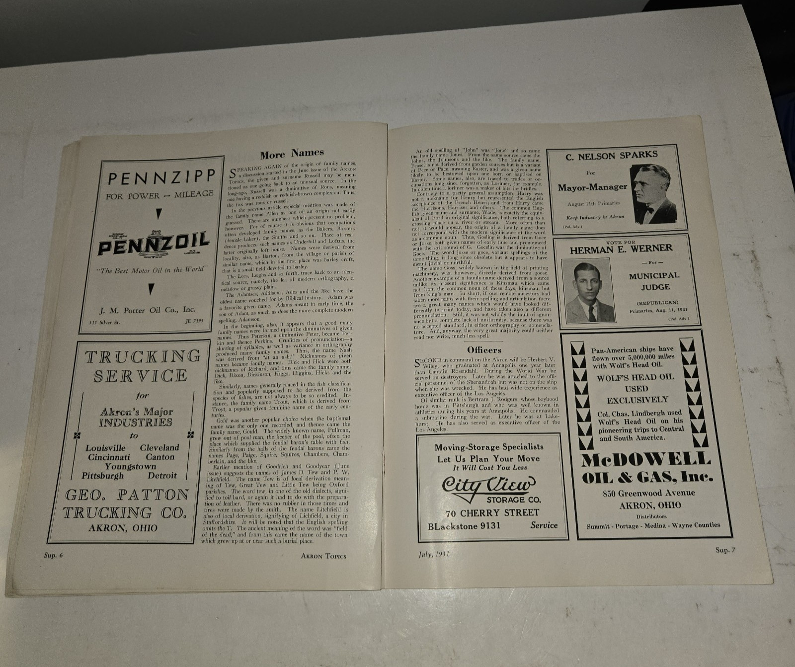 1931 Akron Topics ZRS-4 USS Akron Airship Magazine Rare Ohio Goodyear History