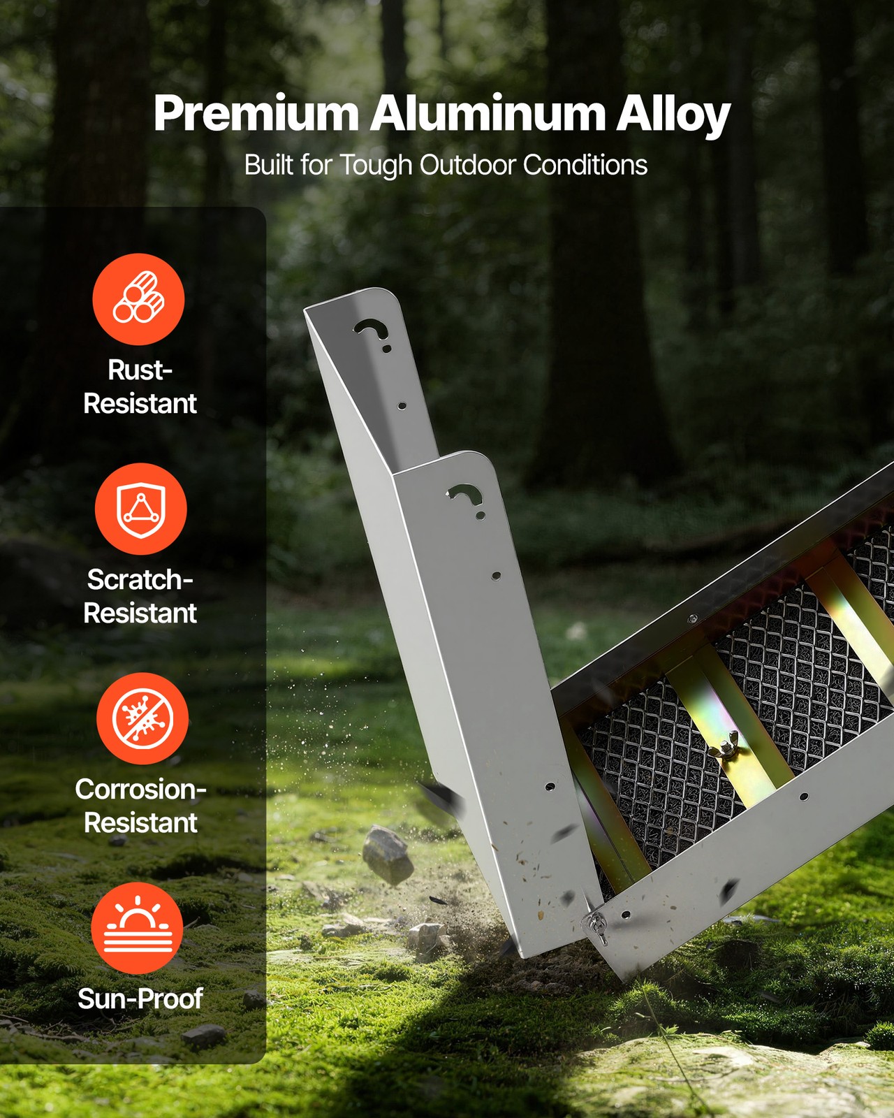 VEVOR High Banker Gold Sluice 2-in-1 Highbanker Sluice Box Aluminum Alloy 50"