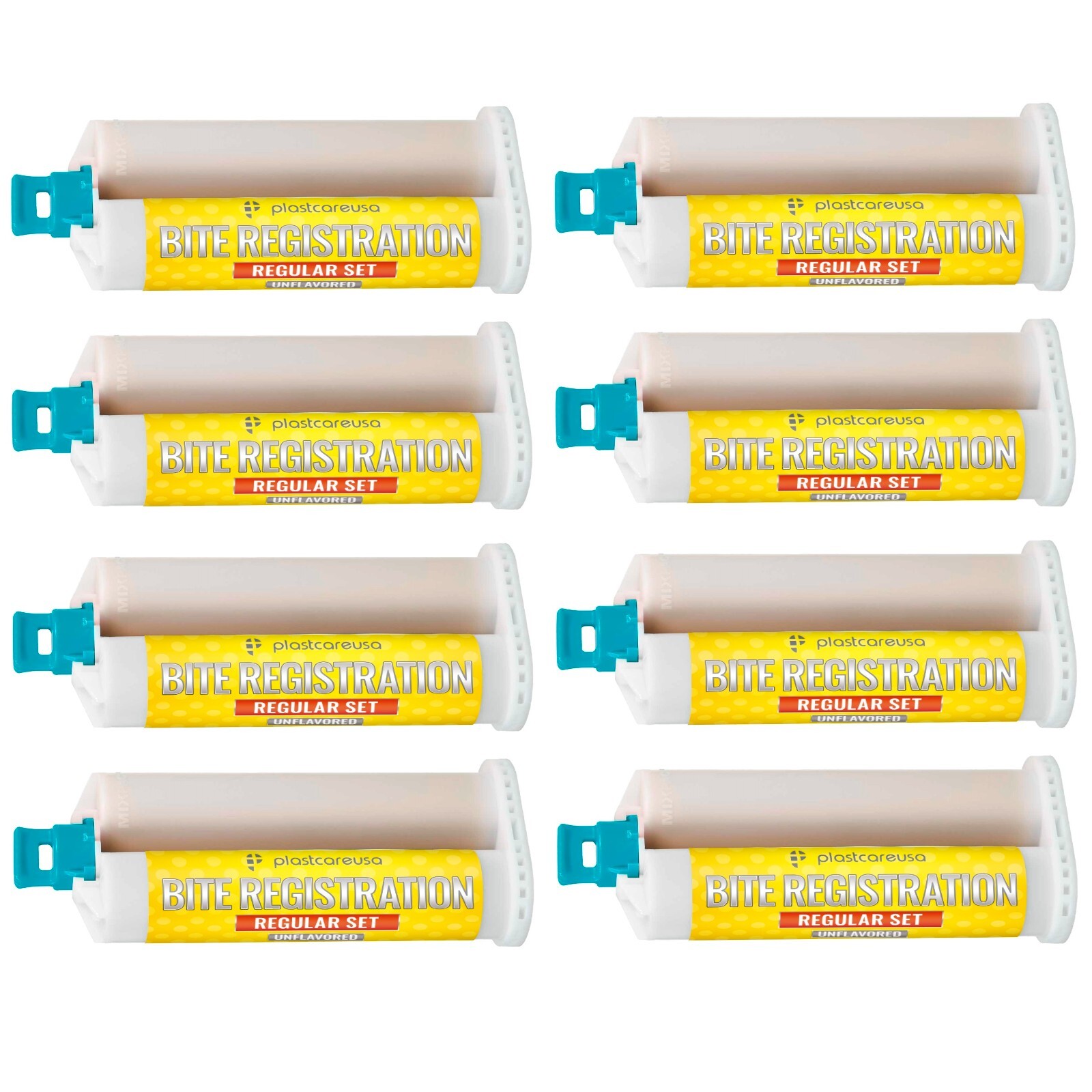 8 X 50ML Dental Bite Registration Material REGULAR Set Unflavored Cartridges
