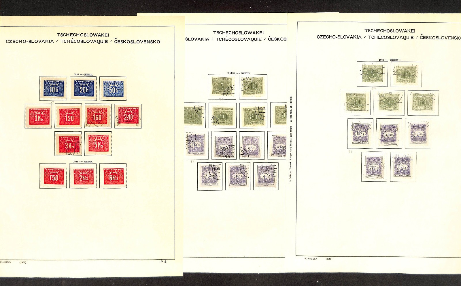 Czechoslovakia Stamp Collection on 40 Scott & Schaubek Pages, 1918-1968 (BH)