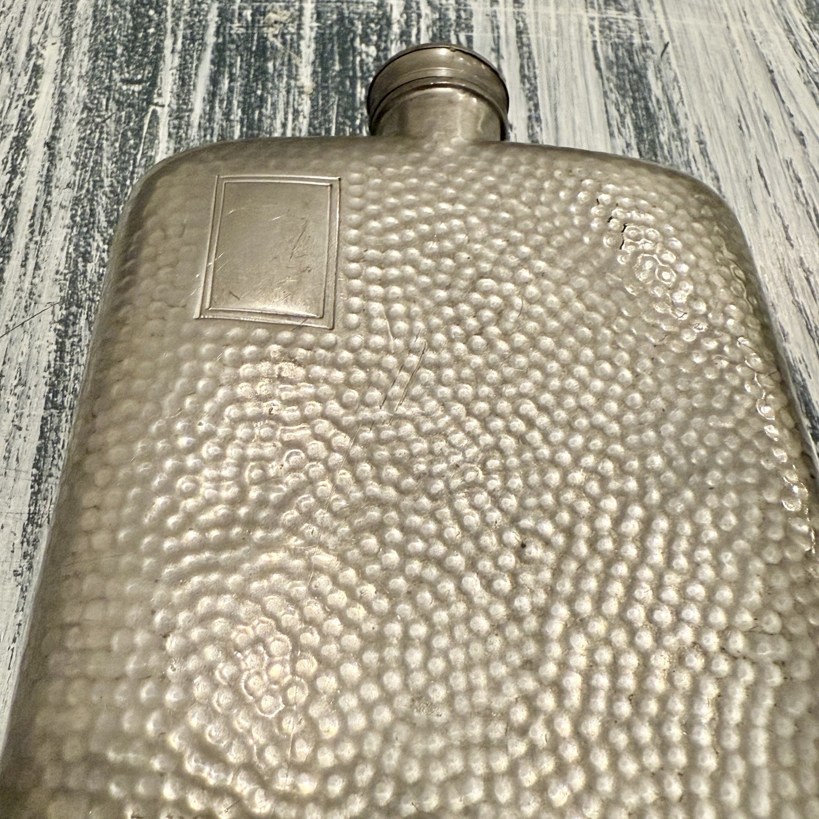 Antique James Dixon & Sons England Sheffield Flask 12oz Hammered