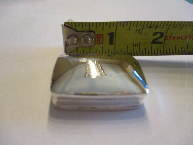 Sterling Silver pill box rectangular shape smooth style on top solid 925 silver